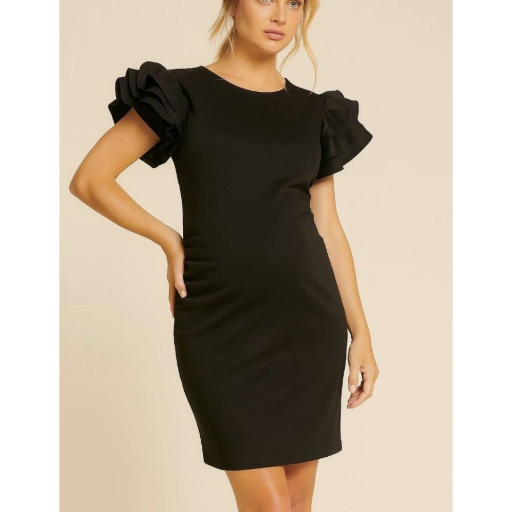 Pietro Brunelli Maternity Capri Rosette Maternity Dress Black Small